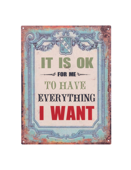 OFERTA *placa pared i want 33x25cm.