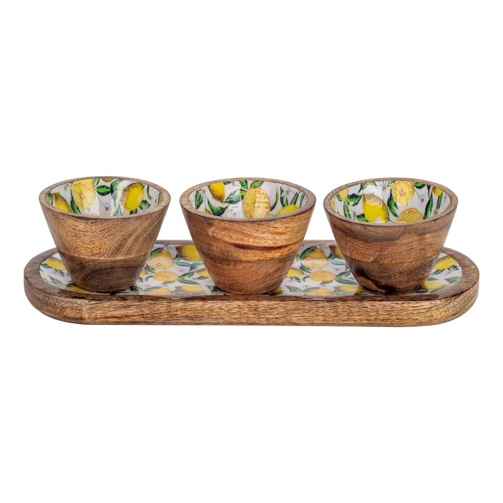 Bandeja limones c/3 cuencos