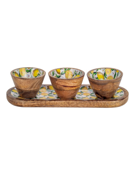 Bandeja limones c/3 cuencos