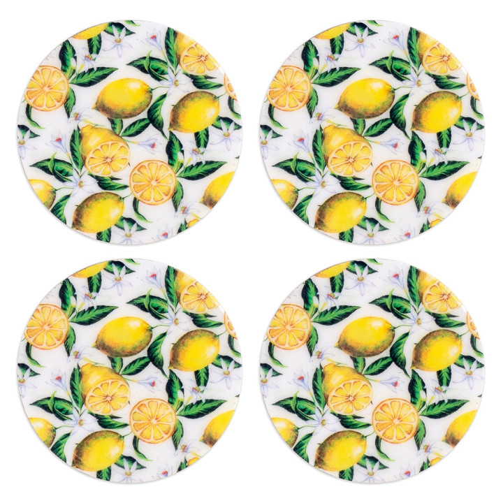 S/4 posavasos redondos limones