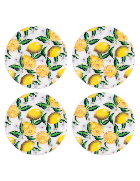 S/4 posavasos redondos limones