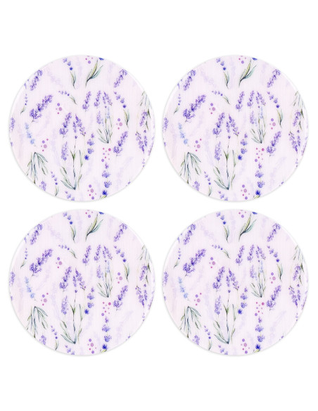 S/4 posavasos redondo lavanda