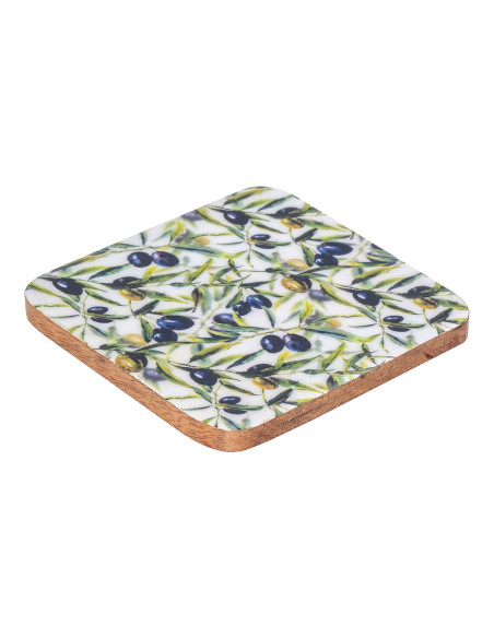 S/4 posavasos cuadrado aceitunas