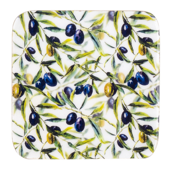 S/4 posavasos cuadrado aceitunas