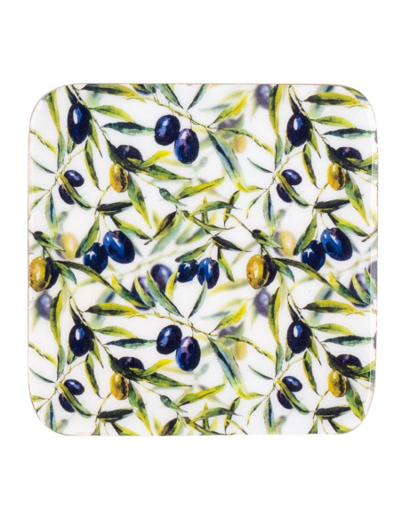 S/4 posavasos cuadrado aceitunas