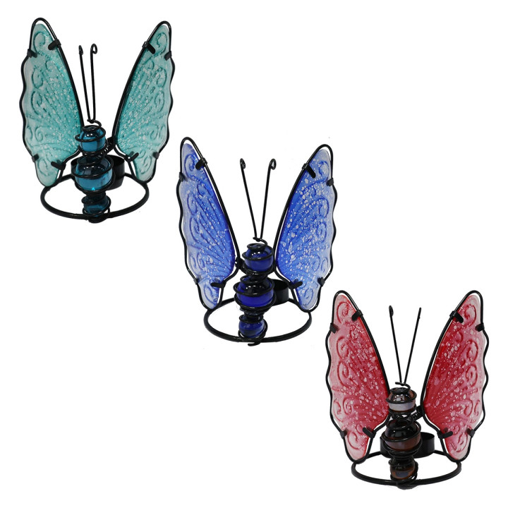 Portavelas mariposa 3 dif.