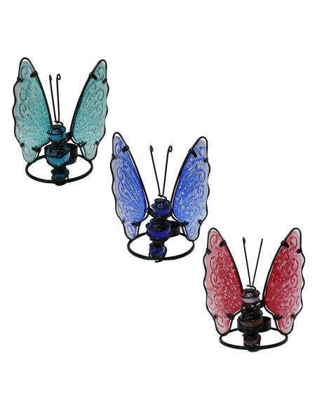 Portavelas mariposa 3 dif.