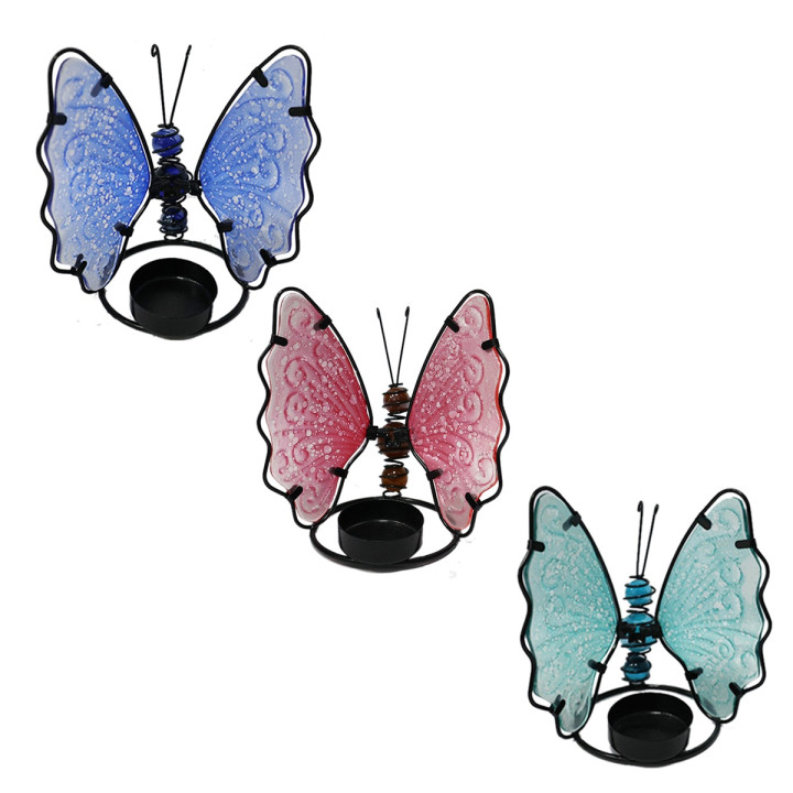 Portavelas mariposa 3 dif.