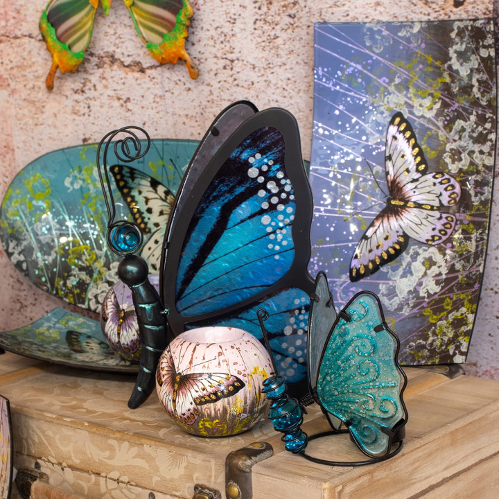 Portavelas mariposa 3 dif.