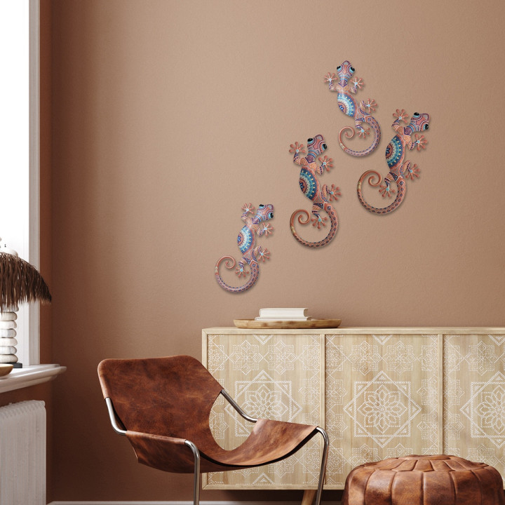 Adorno pared lagarto gra.