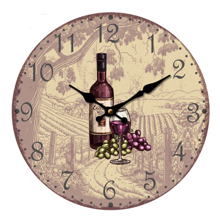 Reloj uva y vino 34cm.