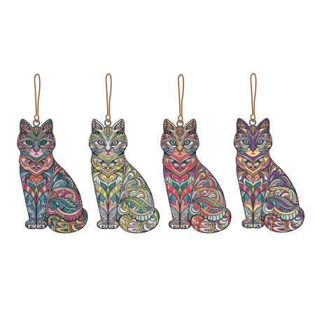 Colgante gato 4 dif.