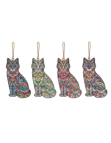 Colgante gato 4 dif.