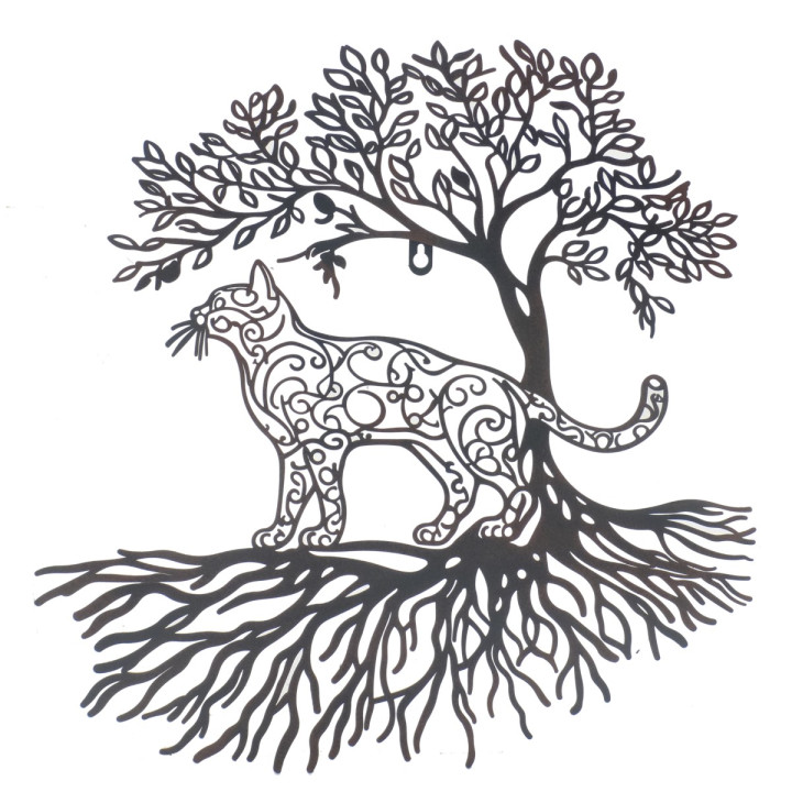 OFERTA *adorno pared arbol con gato