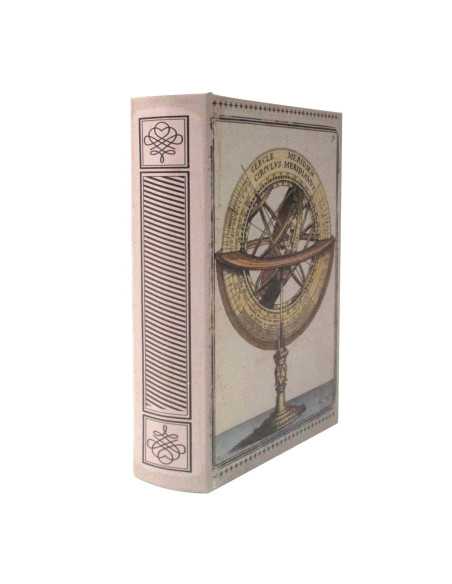 Caja libro seguridad c/llave esfera armilar