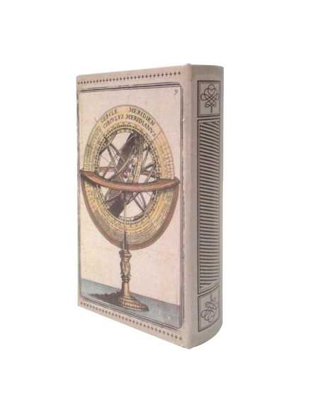 Caja libro seguridad c/llave esfera armilar