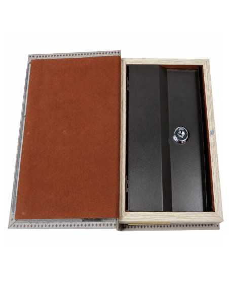 Caja libro seguridad c/llave esfera armilar