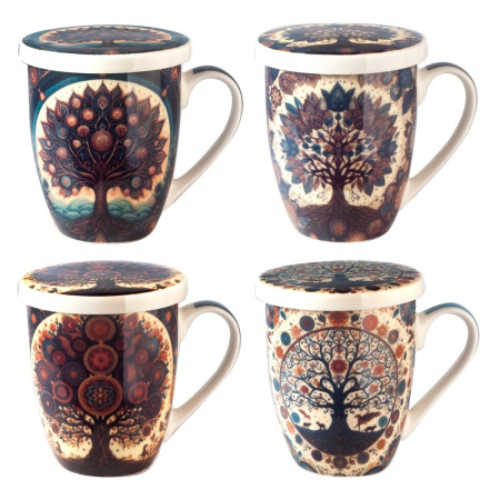 Mug y filtro arbol c/caja regalo