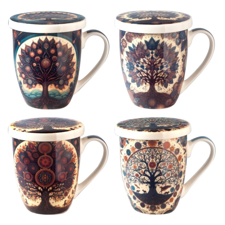 Mug y filtro arbol c/caja regalo