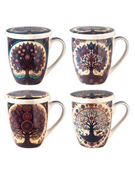 Mug y filtro arbol c/caja regalo