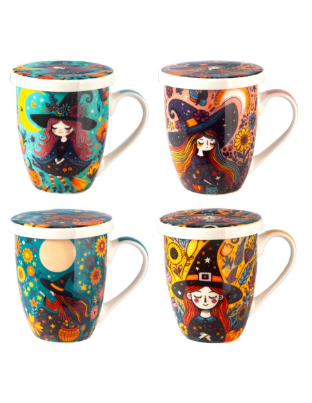 Mug bruja 4 dif. c/caja regalo