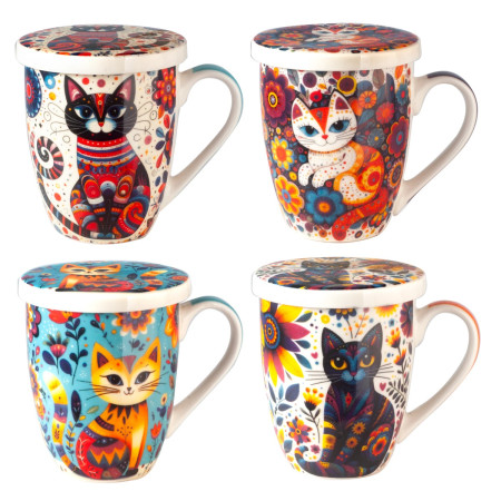 Mug y filtro gato pop c/caja regalo