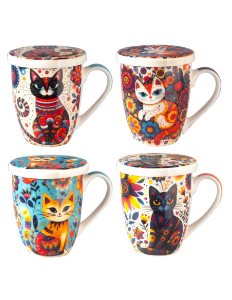 Mug y filtro gato pop c/caja regalo