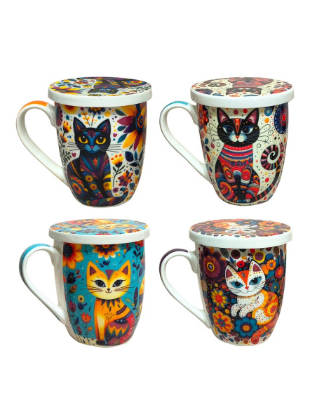 Mug y filtro gato pop c/caja regalo