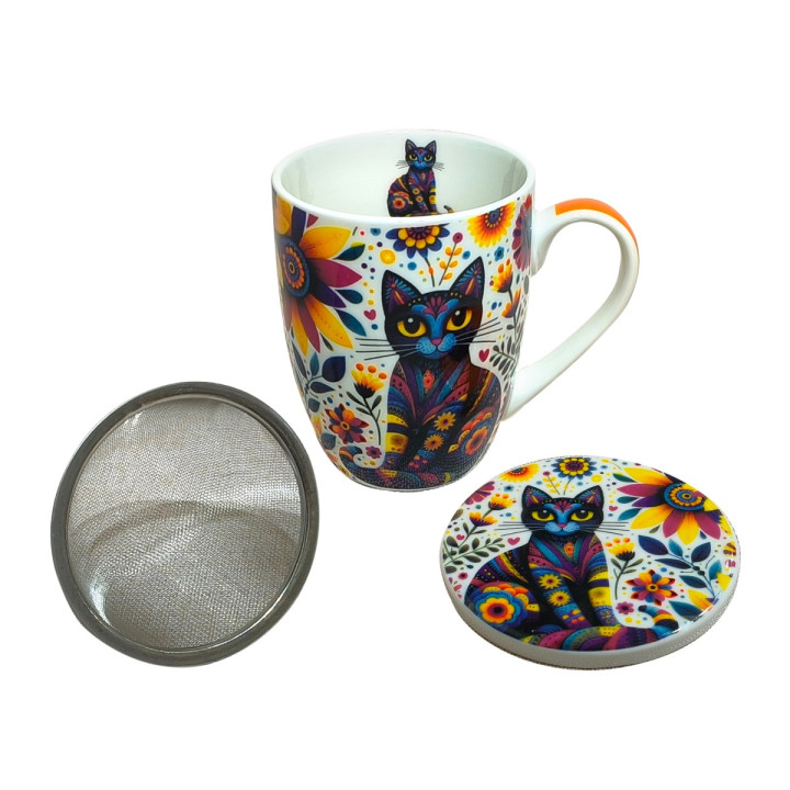 Mug y filtro gato pop c/caja regalo