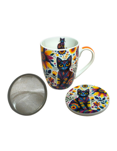 Mug y filtro gato pop c/caja regalo