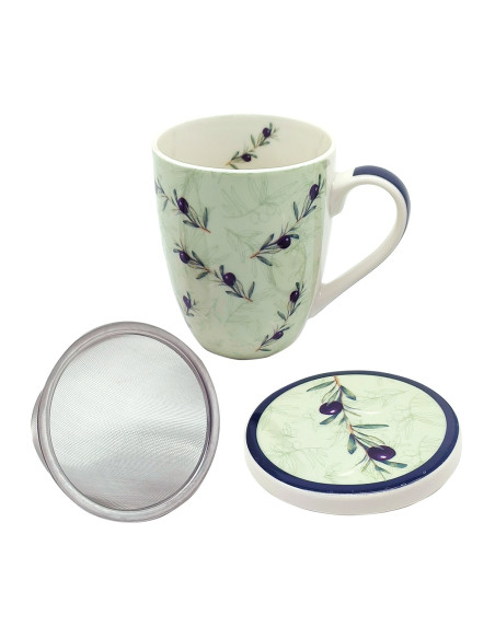 Mug y filtro aceitunas c/caja regalo