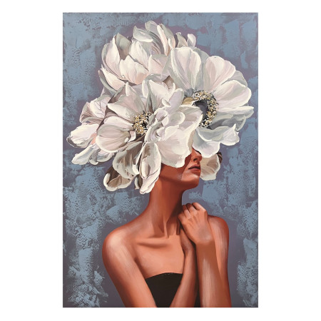 Cuadro mujer flores