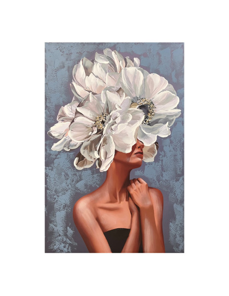 Cuadro mujer flores