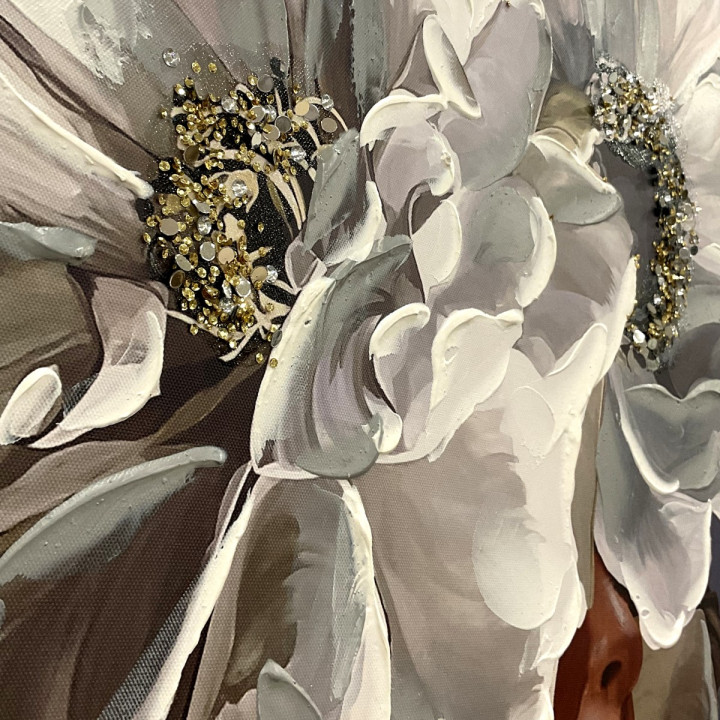 Cuadro mujer flores