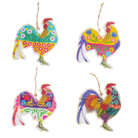 Colgante gallo 4 dif.