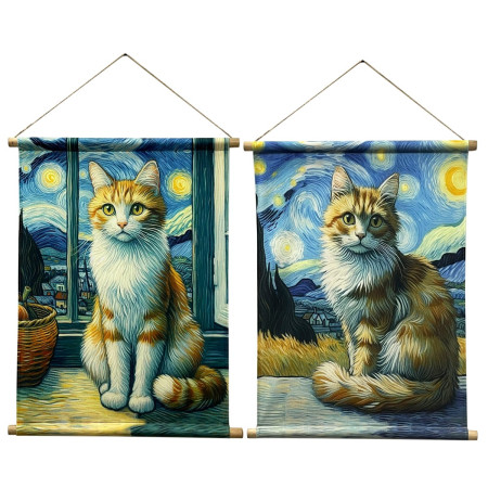 Lienzo enrollable gato 2 dif.