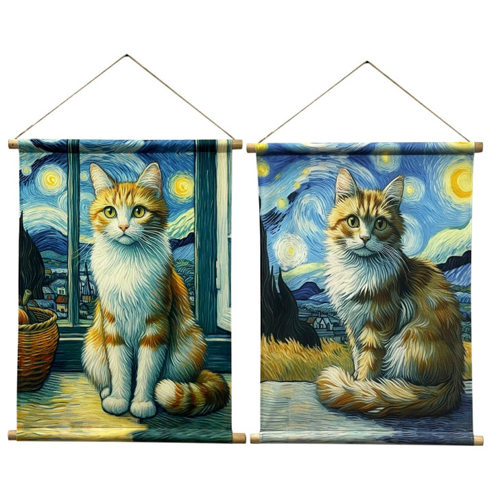 Lienzo enrollable gato 2 dif.