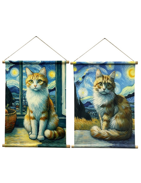 Lienzo enrollable gato 2 dif.