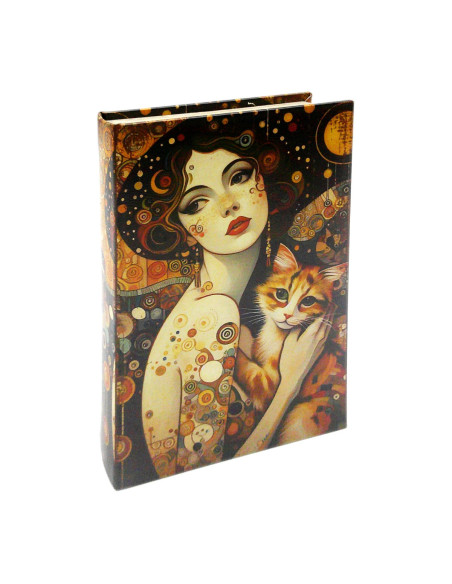 Caja libro mujer y gato