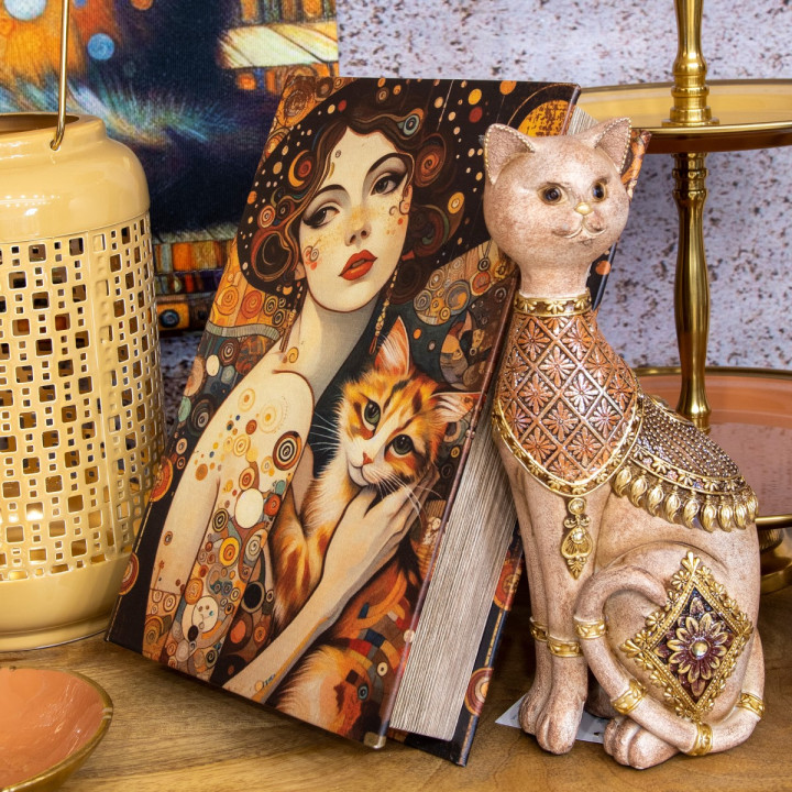 Caja libro mujer y gato