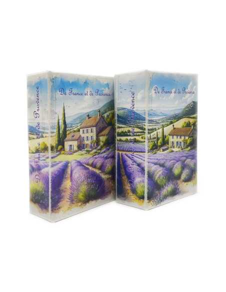 Caja libro lavanda 2 dif.