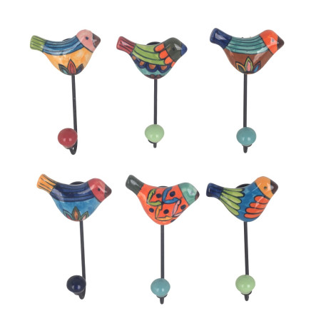 Percha 1 pomo pajaro 6 dif.