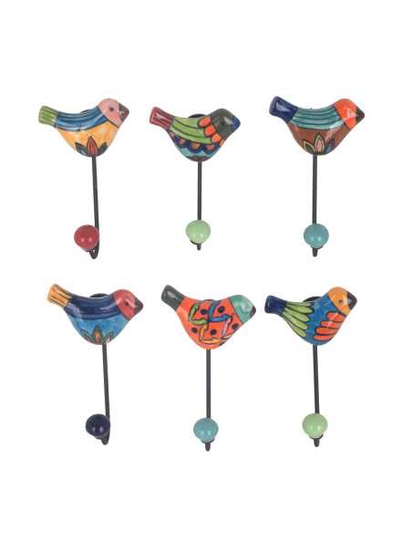 Percha 1 pomo pajaro 6 dif.
