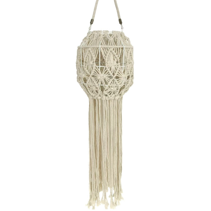 Portavelas colgante macrame