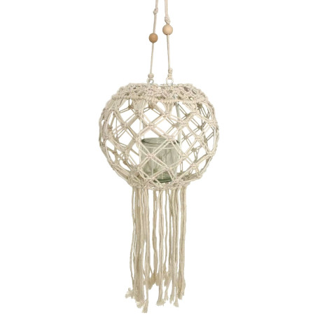 Portavelas colgante macrame