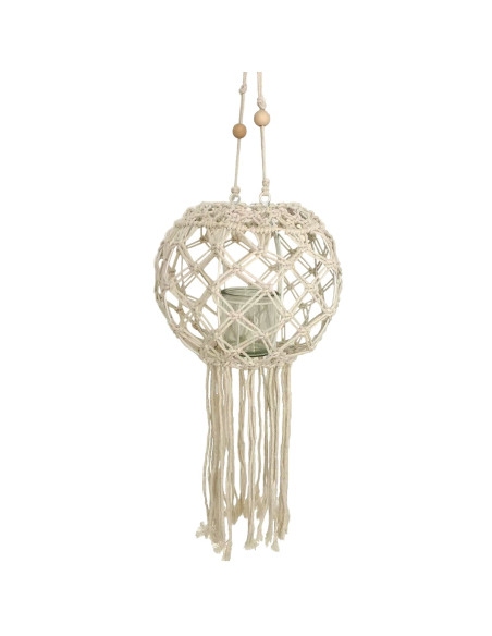 Portavelas colgante macrame