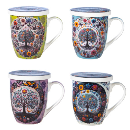 Mug y filtro arbol c/caja regalo