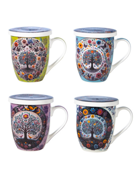 Mug y filtro arbol c/caja regalo