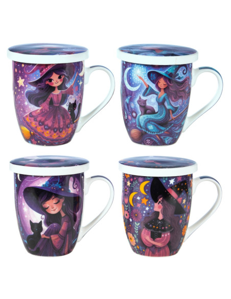 Mug y filtro bruja c/caja regalo