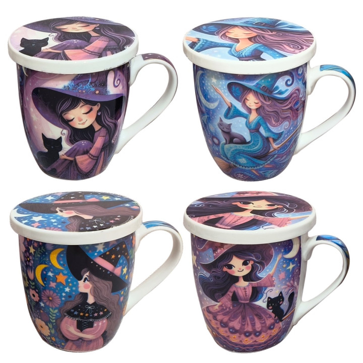 Mug y filtro bruja c/caja regalo